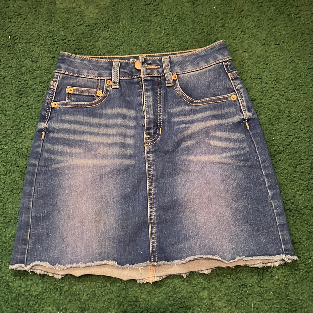 Blue denim skirt